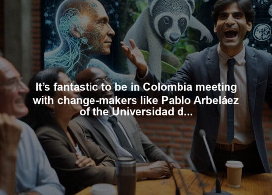 It’s fantastic to be in Colombia meeting with change-makers like Pablo Arbeláez of the Universidad de Los Andes, who, along with colleagues, is showing us how AI can be a powerful tool to protect the biodiversity of the Amazon.