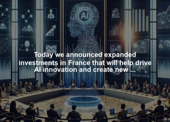 Today we announced expanded investments in France that will help drive AI innovation and create new economic opportunity across the country.