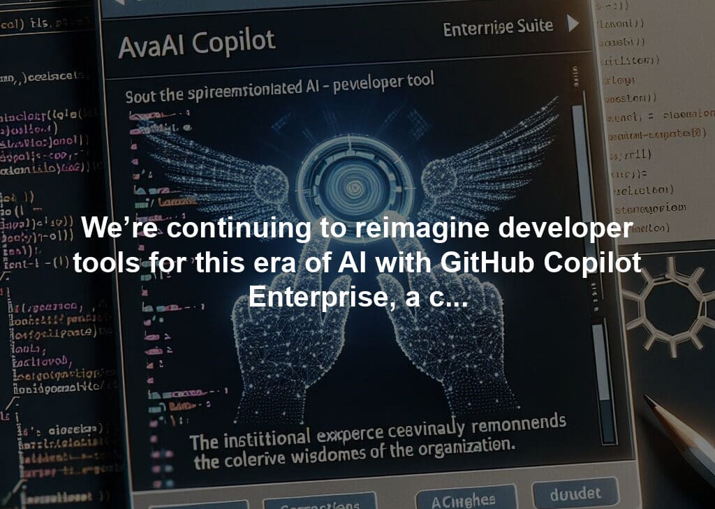 We’re continuing to reimagine developer tools for this era of AI with GitHub Copilot Enterprise, a customized companion that places the institutional expertise of an organization at the fingertips of every developer.