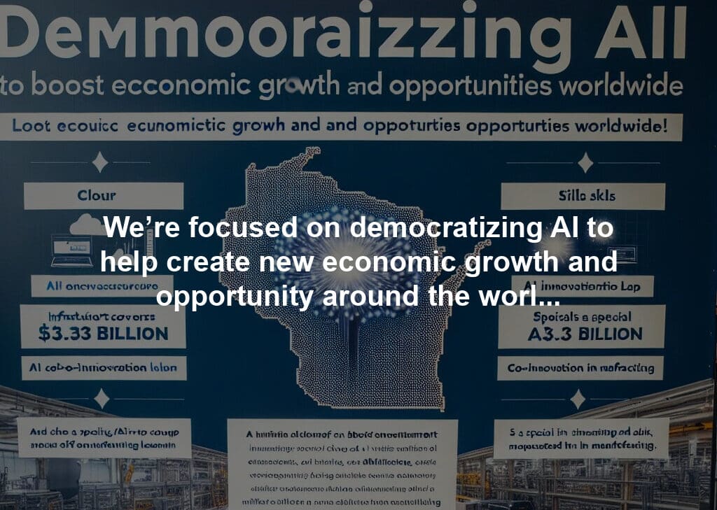 We’re focused on democratizing AI to help create new economic growth and opportunity around the world—including here in the US. That’s why today we’re excited to announce a $3.3 billion investment in Wisconsin, spanning cloud and AI infrastructure, skilling, and a manufacturing-focused AI co-innovation lab.